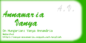 annamaria vanya business card